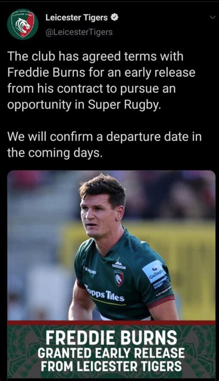 
Where Is Freddie Burns Going After Leaving Leicester Tigers? Is He Joining Highlanders? 