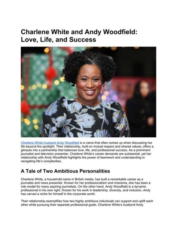 
Who Is Charlene White Husband Andy Woodfield? Everything To Know About British Television Presenter 
