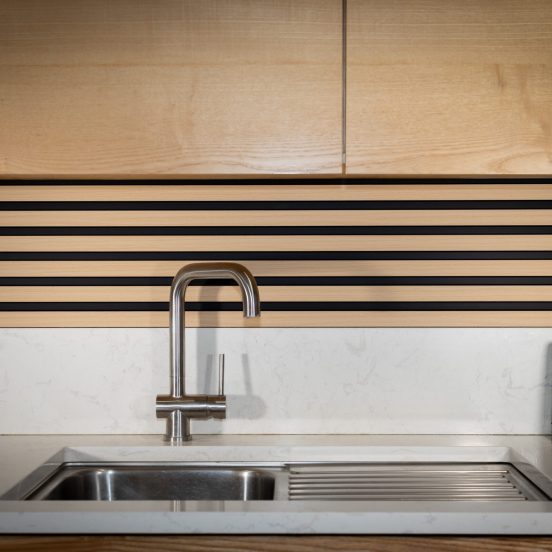 Natural Oak And Black Waterproof Slatwall Panels - Image 2