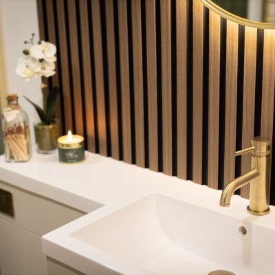 Walnut And Black Waterproof Slatwall Panels